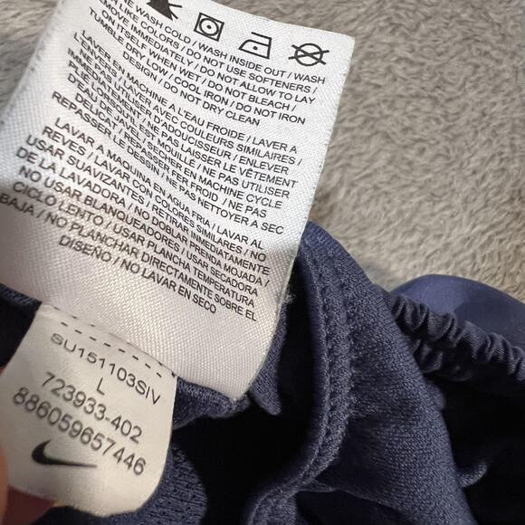 Nike Dri-Fit Shorts Mens Large Blue White Athletic Lined Mesh Running Swoosh - Picture 6 of 13